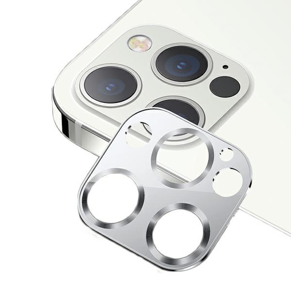 Szkło Hartowane USAMS Apple iPhone 12 Pro Camera Lens Glass Metal Srebrny Ochrona Aparatu Glass