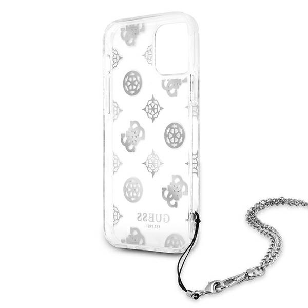 Etui GUESS Apple iPhone 12 Pro Max Peony Chain Collection Srebrny Hardcase