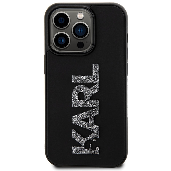 Etui Karl Lagerfeld KLHCP15X3DMBKCK iPhone 15 Pro Max 6.7" czarny/black hardcase 3D Rubber Glitter Logo Case