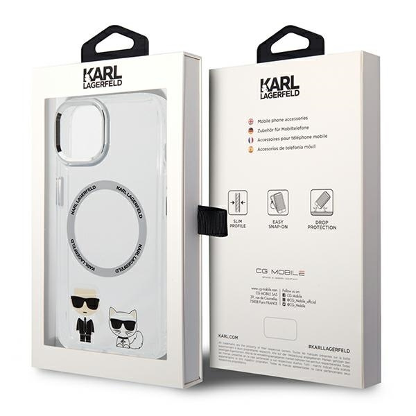 Etui KARL LAGERFELD Apple iPhone 14 Plus Karl & Choupette Aluminium Magsafe Bezbarwny Hardcase