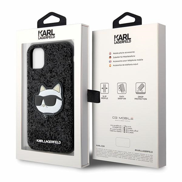 Etui Karl Lagerfeld KLHCN61G2CPK iPhone 11 6.1" czarny/black hardcase Glitter Choupette Patch Case