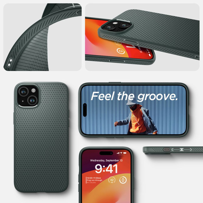 Etui Spigen Liquid Air iPhone 15 Abyss Green Case