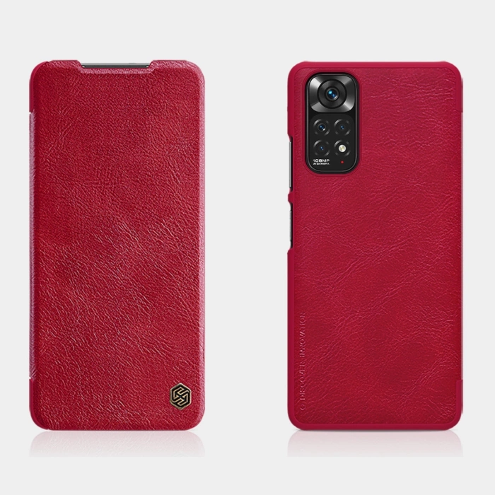 Nillkin Qin skórzana kabura etui Xiaomi Redmi Note 11S / Note 11 brązowy