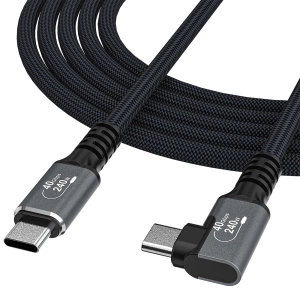 Kabel kątowy Wozinsky WPS1-UY41S USB-C Thunderbolt 4 240W 1,5m 4K - czarny