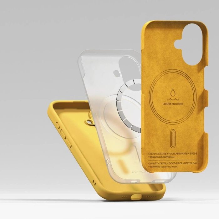 Etui RINGKE SILICONE MAGNETIC MAGSAFE IPHONE 16 YELLOW
