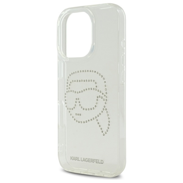 Karl Lagerfeld KLHCP16LHKHDCELT iPhone    16 Pro 6.3" przezroczysty/transparent hardcase IML Rhinestones Karl Head