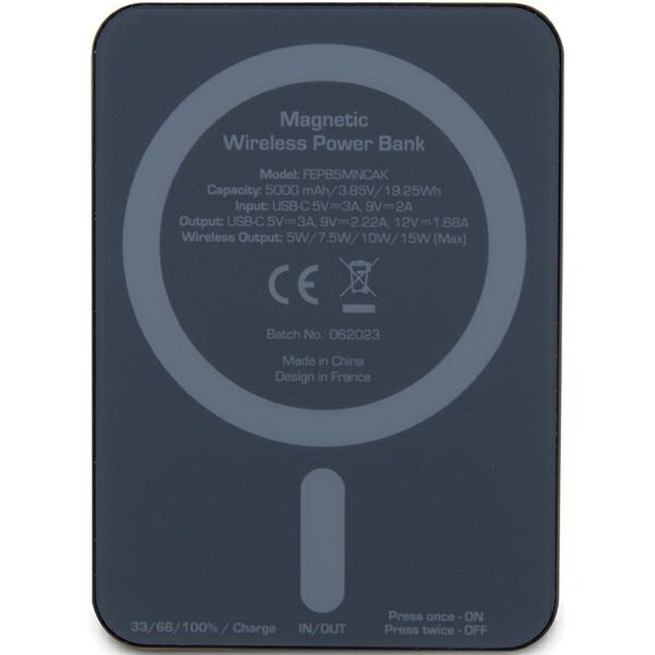 Ferrari Powerbank FEPB5MNCAK 15W 5000mAh czarny/black Metal Logo MagSafe