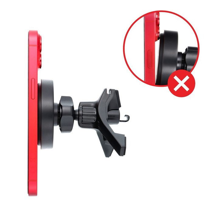 Uchwyt na telefon do samochodu magnetyczny zgodny z MagSafe Forcell F-Grip Rapid Charge Qi2 15W do szyby / deski / kratki szary