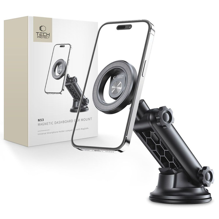 UCHWYT TECH-PROTECT N53 MAGNETIC MAGSAFE DASHBOARD CAR MOUNT BLACK