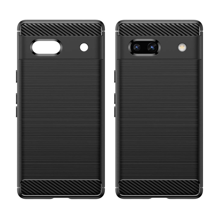 Etui Carbon Case etui Google Pixel 7A elastyczny silikonowy karbonowy pokrowiec czarne Case
