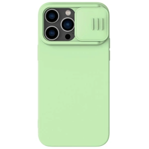 Etui Nillkin CamShield Silky Silicone Case etui iPhone 14 Pro Max pokrowiec z osłoną na aparat zielony
