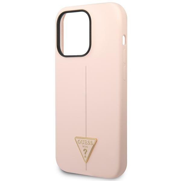 Etui GUESS Apple iPhone 14 Pro Silicone Triangle Różowy Hardcase