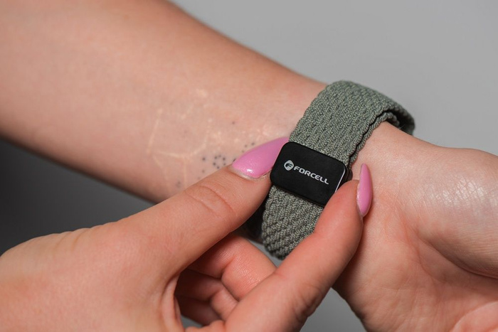 FORCELL F-DESIGN FA02 pasek magnetyczny nylonowy do APPLE Watch 38 / 40 / 41 mm oliwkowy