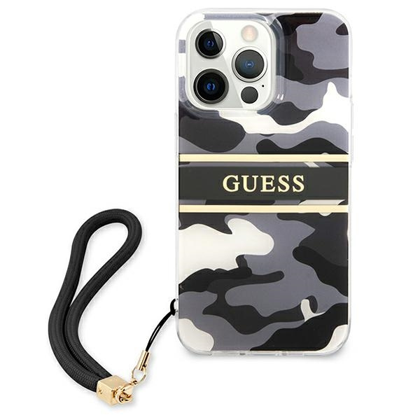 Etui GUESS Apple iPhone 13 Pro Max Camo Strap Collection Czarny Hardcase