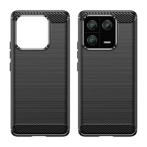 Carbon Case etui do Xiaomi 13 Pro elastyczny silikonowy karbonowy pokrowiec czarne