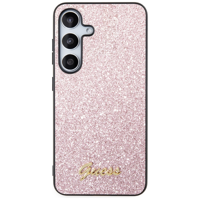 Etui Guess GUHCS24SHGGSHP Samsung Galaxy S24 S921 różowy/pink hardcase Glitter Script Case