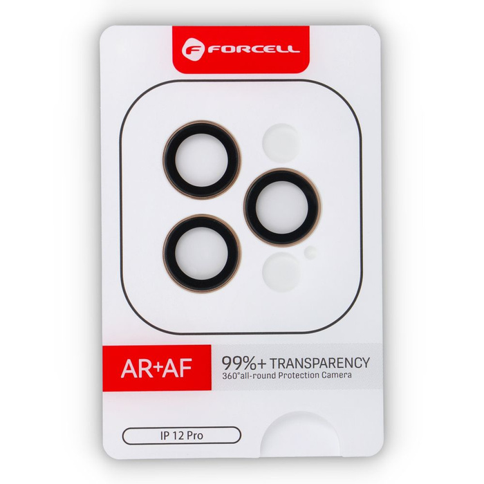 Szkło hartowane na aparat do iPhone 12 Pro Forcell Premium złote