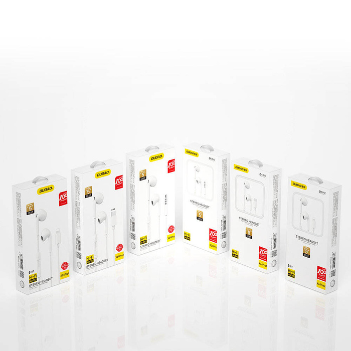 Dudao X14PROL-W1 słuchawki douszne ze złączem Lightning biały (X14PROL-W1)