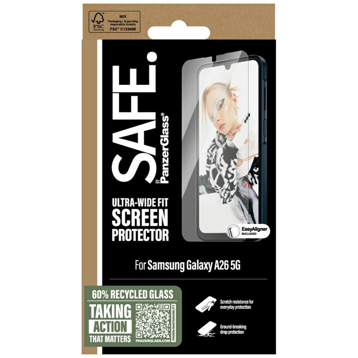 Szkło hartowane SAFE by PanzerGlass       Ultra-Wide Fit do Samsung Galaxy A26 5G