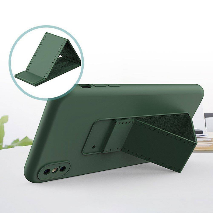 Wozinsky Kickstand Case elastyczne silikonowe etui z podstawką iPhone XS Max czarny