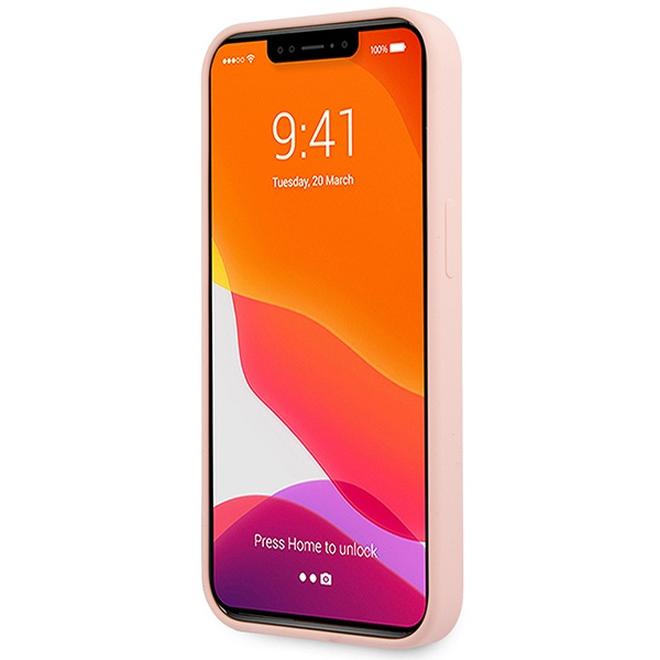 Etui Guess Guhcp13mlslmglp iPhone 13 6,1" Jasnoróżowy/light Pink Hardcase Silicone Script Gold Logo Case