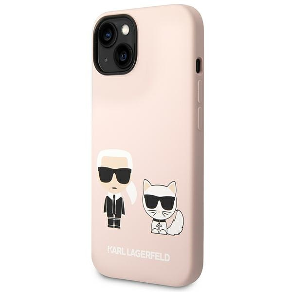 Etui KARL LAGERFELD Apple iPhone 14 Plus Silicone Karl & Choupette Magsafe Jasnoróżowy Hardcase