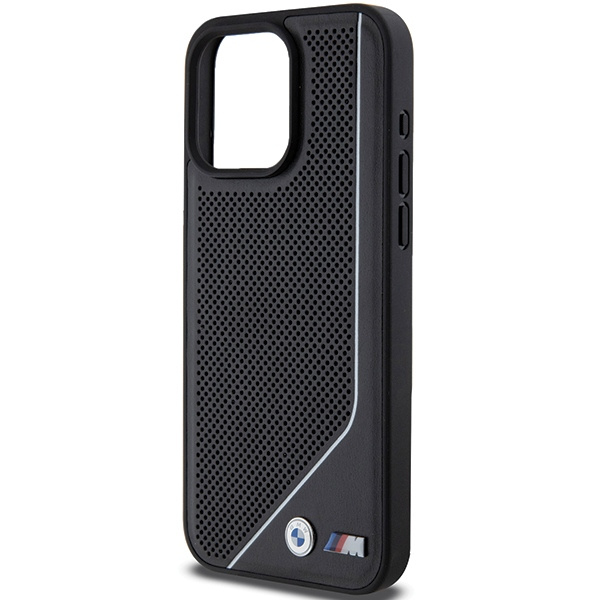 Etui Bmw Bmhmp15x23pucpk Iphone 15 Pro Max 6.7" Czarny/black Hardcase Perforated Twisted Line Magsafe Case