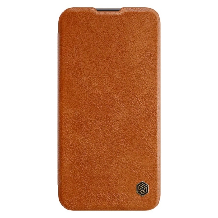 Nillkin Qin Leather Pro Case etui Samsung Galaxy S23 pokrowiec z klapką osłona na aparat brązowe