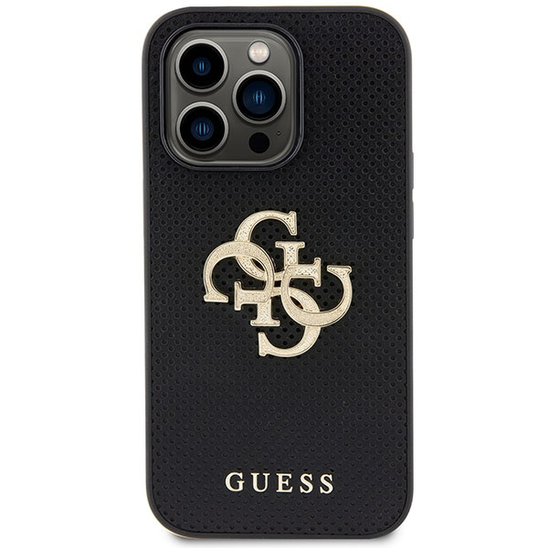 Etui Guess GUHCP15LPSP4LGK iPhone 15 Pro 6.1" czarny/black hardcase Leather Perforated 4G Glitter Logo Case