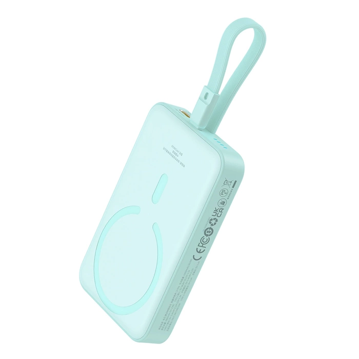 Powerbank Baseus Magnetic Mini MagSafe 10000mAh 20W z wbudowanym kablem Lightning 0.3m Niebieski