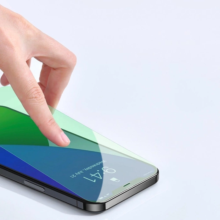 [PO ZWROCIE] Baseus 2x zielone szkło hartowane 0,15 mm z filtrem Anti Blue Light iPhone 12 mini (SGAPIPH54N-LP02)
