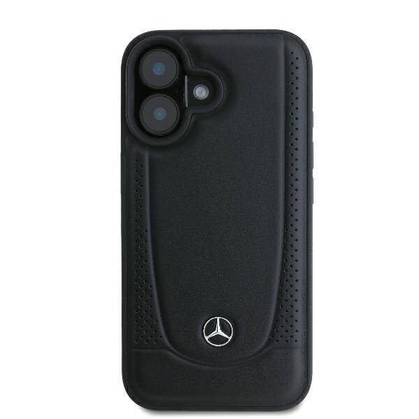 Etui Mercedes iPhone 16 6.1" czarny/black hardcase Leather Urban