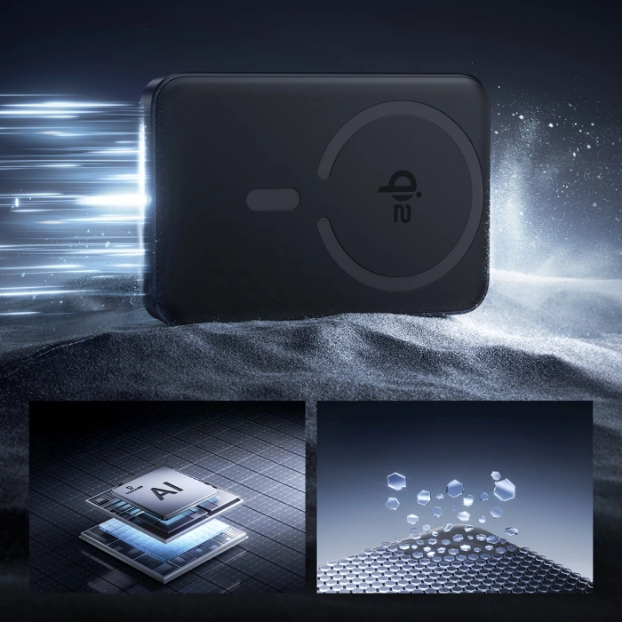 Powerbank Baseus EnerFill FM12 10000mAh 22,5W Qi2 kompatybilny z MagSafe z kablem Baseus Simple USB-C 20V/3A 30cm - czarny