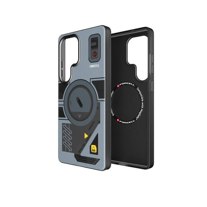 Etui na Samsung S25 Forcell F-Protect Levels Dual Layer 4D technology zgodny z MagSafe Military Drop-Test cyber grey