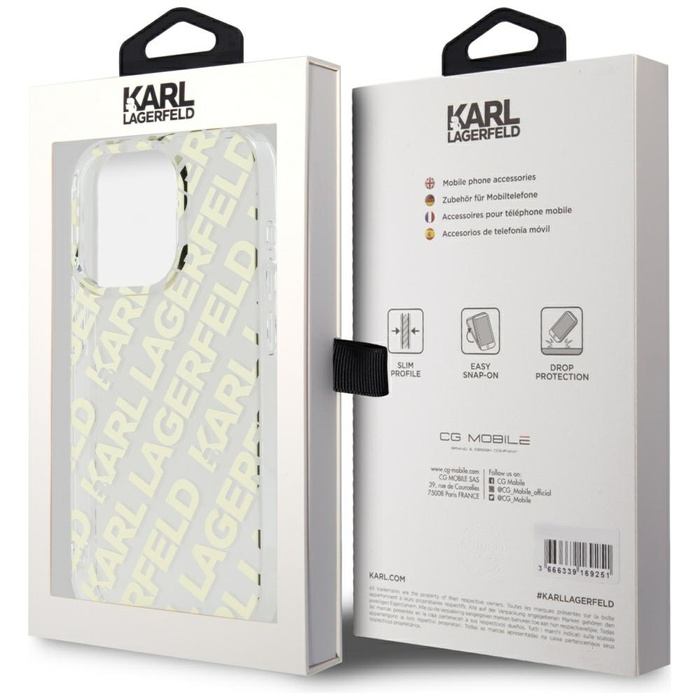 Karl Lagerfeld KLHCP15XHKFOEMD iPhone 15 Pro Max 6.7" złoty/gold hardcase IML Fullover  Logo