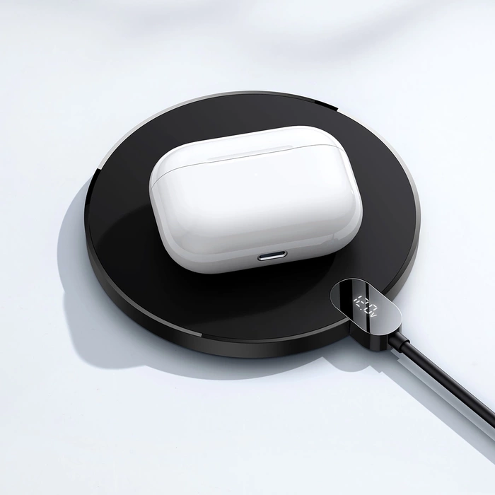 Baseus ładowarka indukcyjna Digital LED 2 15W czarna
