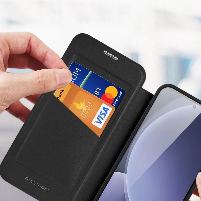 Etui Dux Ducis Skin X Pro na Samsung Galaxy S25 z MagSafe i portfelem - czarne