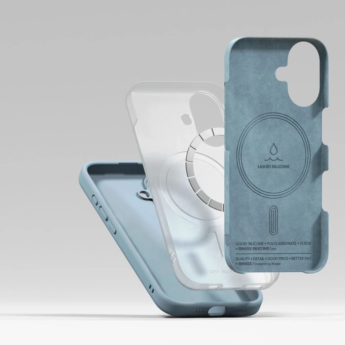 Etui RINGKE SILICONE MAGNETIC MAGSAFE IPHONE 16 BLUE