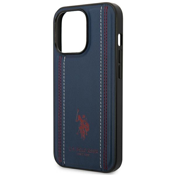Etui US Polo USHCP14XPFAV iPhone 14 Pro Max 6,7" granatowy/navy blue Leather Stitch
