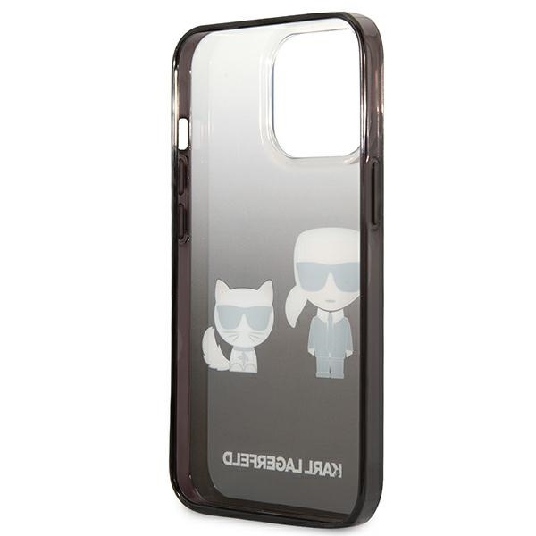 Etui KARL LAGERFELD Apple iPhone 13 Pro Gradient Ikonik Karl & Choupette Czarny Hardcase
