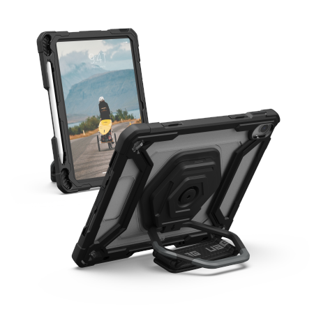 UAG Plasma HS Kickstand - obudowa ochronna z uchwytem do Apple Pencil, uchwytem na dłoń oraz podstawką do iPad 10.9" 10 generacja / 11" (A16) (ice/black)