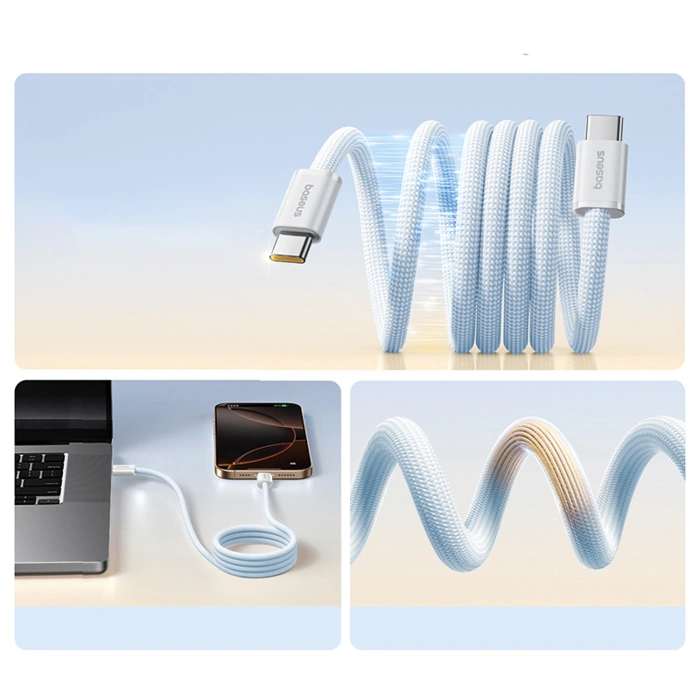 Kabel Baseus Dynamic 4 Pro 100W USB-C - USB-C 1m - niebieski