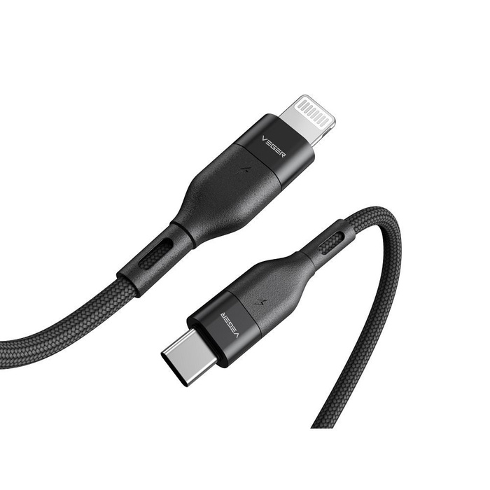 Kabel USB C do Lightning VEGER PD 3A 27W 1,2 m CL01 czarny