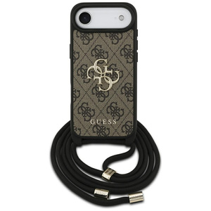 Etui Guess 4G Big Logo Cord Stap Crossbody do iPhone 17 Air brązowy