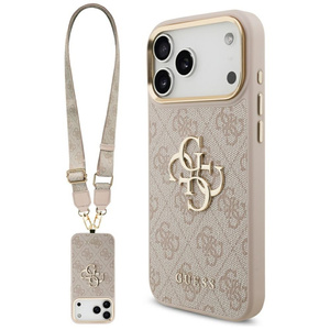 Etui Guess 4G Big 4G Classic Logo Big    Strap Metal Buttons do iPhone 17 Pro Max różowy