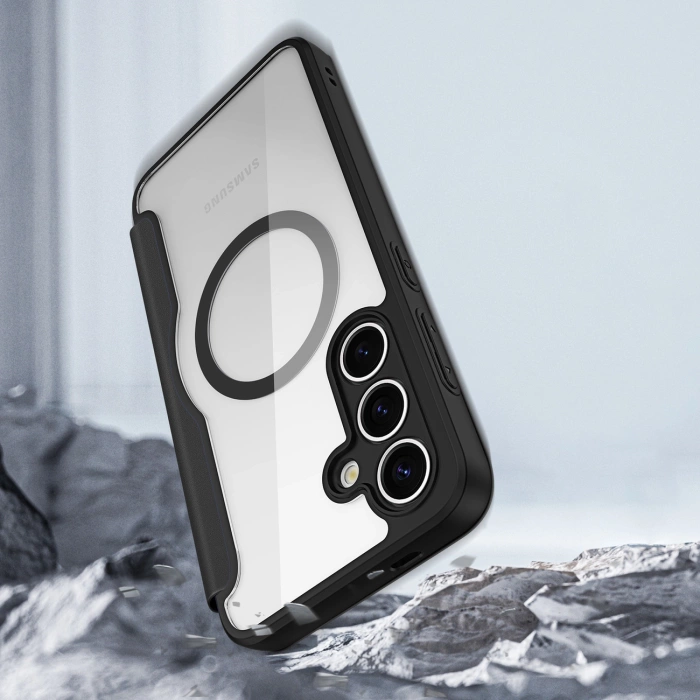 Etui Dux Ducis Skin X Pro na Samsung Galaxy S25 z MagSafe i portfelem - czarne