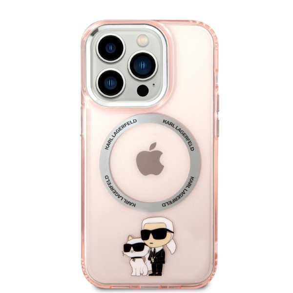 Etui KARL LAGERFELD Apple iPhone 14 Pro IML NFT Karl&Choupette Magsafe Różowy Hardcase