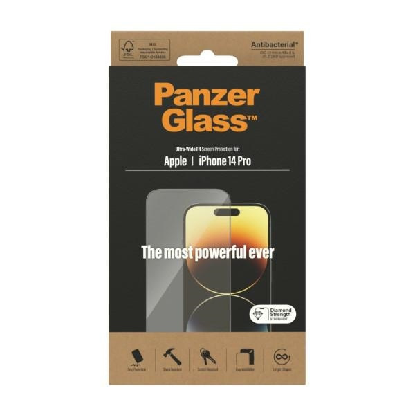 PanzerGlass Ultra-Wide Fit iPhone 14 Pro 6,1" Screen Protection Antibacterial 2772
