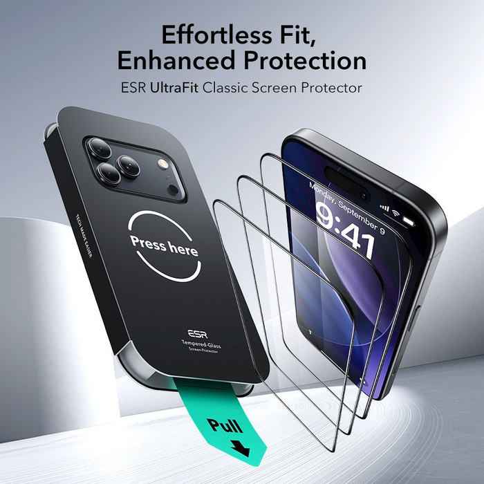 SZKŁO HARTOWANE ESR ULTRAFIT TEMPERED GLASS 2-PACK IPHONE 17 PRO CLEAR