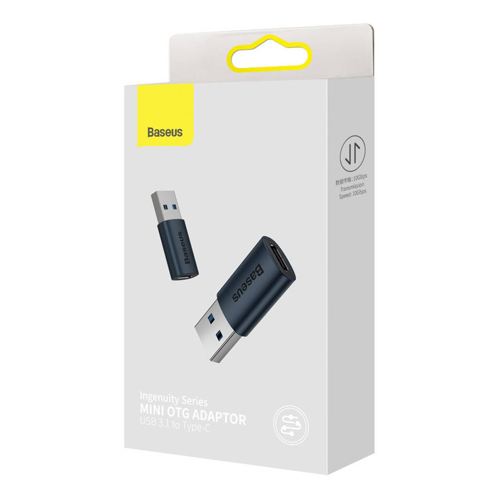 Baseus Ingenuity Series Mini adapter USB 3.1 OTG do USB Typ C niebieski (ZJJQ000103)